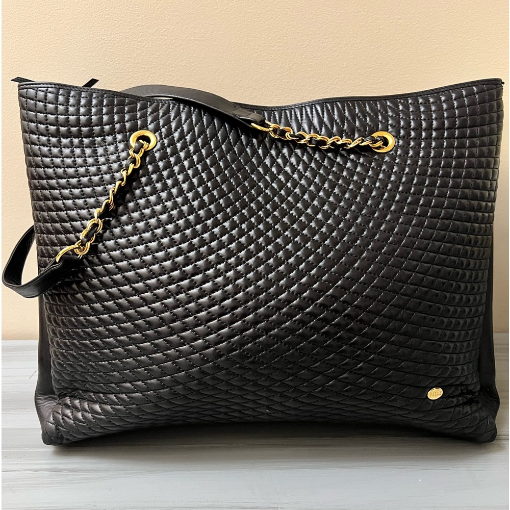 Authentic Bally Black Quilted Lamb Skin Purse